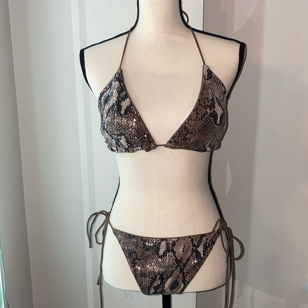 FASHION NOVA Jungle Sequin 2 Piece Bikini